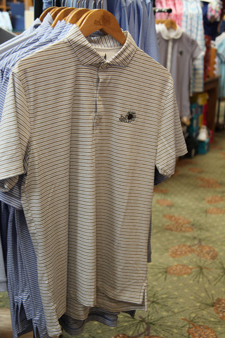 Pine Needles Blue & Black Johnnie- O Stripe Polo